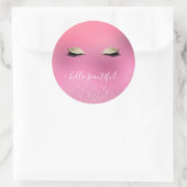 Goud Roze Glitzy Ogen Ronde Sticker (Tas)