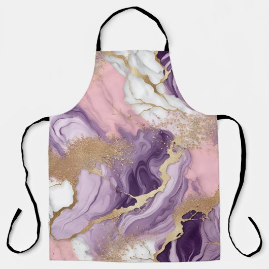 Goud, roze graniet, wit marmeren ontwerp schort (Voorkant)