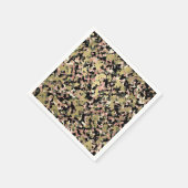 Goud Roze Groen Zwart Camouflage Patroon Party Servet (Hoek)