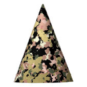 Goud Roze Groen Zwart Camouflage Verjaardagsfeest Feesthoedjes (Voorkant)