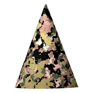 Goud Roze Groen Zwart Camouflage Verjaardagsfeest Feesthoedjes