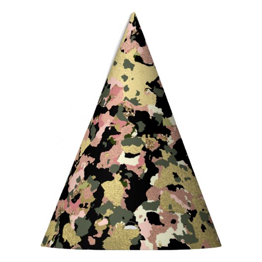 Goud Roze Groen Zwart Camouflage Verjaardagsfeest Feesthoedjes (Links)