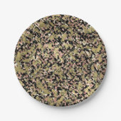 Goud Roze Groen Zwart Camouflage Verjaardagsfeest Papieren Bordje (Voorkant)