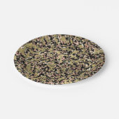 Goud Roze Groen Zwart Camouflage Verjaardagsfeest Papieren Bordje (Gekanteld)