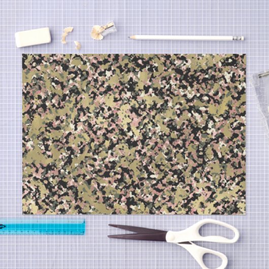 Goud Roze Groen Zwart Camouflage Verjaardagsfeest Tissuepapier (Craft)