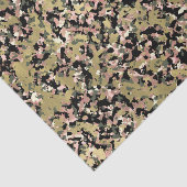 Goud Roze Groen Zwart Camouflage Verjaardagsfeestj Tissuepapier (Detail)