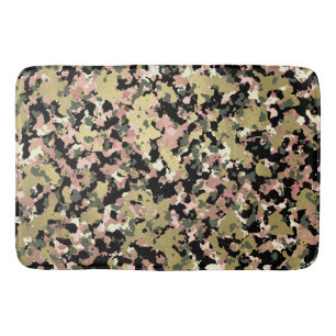 Goud Roze Groen Zwart Camouflagepatroon Print Badmat