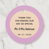 Goud Roze Hete Cacao Bommen | Elegante bruiloft Bedankjes Labels (Achterkant)