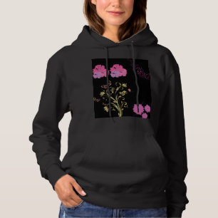 Goud Roze Hibiscus Bloemkrullen Hoodie
