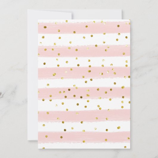 Goud Roze kleine pompoen wordt één uitnodiging (Achterkant)