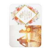 Goud, Roze, Koraal en Perzik sparen het Briefkaart Magneet (Verticaal)