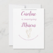 Goud & Roze Lizzy & Darcy thema trouwuitnodiging Kaart (Achterkant)