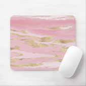 Goud Roze Marmer Abstract Schilderij Muismat (Met muis)