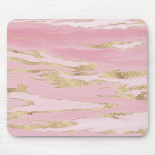 Goud Roze Marmer Abstract Schilderij Muismat (Voorkant)