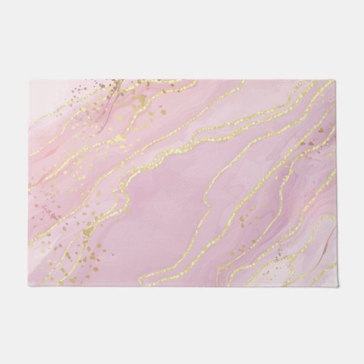 Goud Roze Marmer Deurmat (Voorkant)