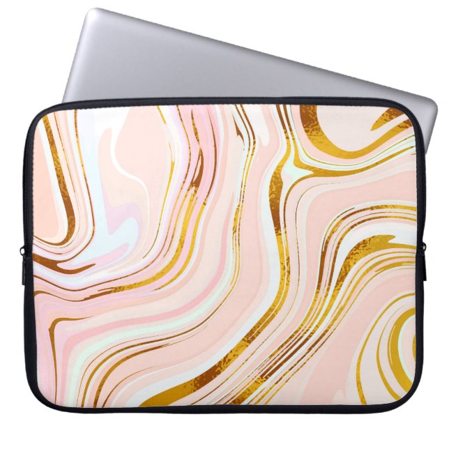 Goud Roze Marmer: Luxe ontwerp. Laptop Sleeve (Voorkant)