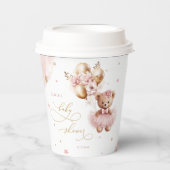 Goud Roze Meisje Baby shower We kunnen nauwelijks  Papieren Bekers (Voorkant)