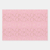 Goud Roze Meisje Glam XOXO Inpakpapier Vel (Voorkant)