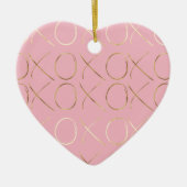 Goud Roze Meisje Glam XOXO Keramisch Ornament (Voorkant)