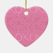 Goud Roze Meisje Glam XOXO Keramisch Ornament (Achterkant)