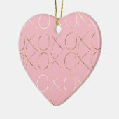 Goud Roze Meisje Glam XOXO Keramisch Ornament (Links)