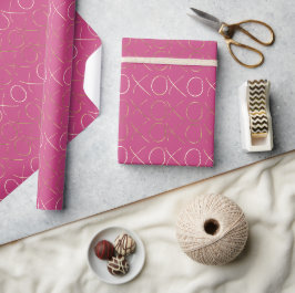 Goud Roze Meisje Glam XOXO Liefde Cadeaupapier