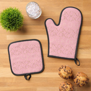 Goud Roze Meisje Glam XOXO Ovenwant & Pannenlap Set