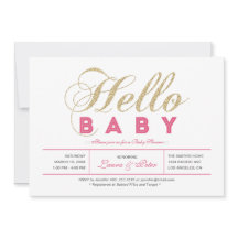 Goud & Roze | Meisje, Moderne Typografie Baby Show