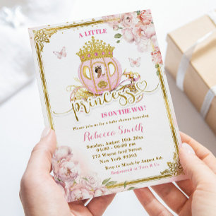 Goud Roze Mexicaans Prinses Carriage Baby shower Kaart