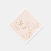 Goud Roze Modern 30e Volwassen Verjaardags Servet (Hoek)
