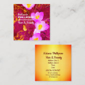 Goud Roze Modern Haar Schoonheid Vierkant Vierkante Visitekaartje (Voorkant / Achterkant)