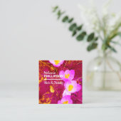 Goud Roze Modern Haar Schoonheid Vierkant Vierkante Visitekaartje (Staand voorkant)