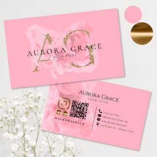  Goud & Roze Monogram Visitekaartje
