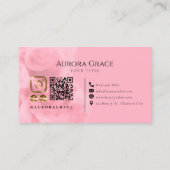  Goud & Roze Monogram Visitekaartje (Achterkant)