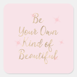 Goud Roze Mooie Sparkles Quote Vierkante Sticker