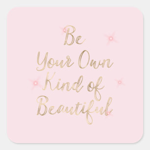 Goud Roze Mooie Sparkles Quote Vierkante Sticker