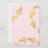 Goud & Roze Net Getrouwd Post Bruiloftsfeest Kaart (Achterkant)
