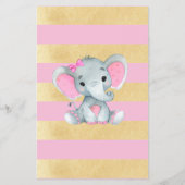 Goud Roze Olifant Baby Word Scramble Game Flyer (Achterkant)