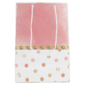 Goud, roze, pokadot, pasta, meisje, zoet, afbeeldi medium cadeauzakje (Achterkant)