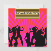 Goud roze Populaire Disco Afscheidsuitnodiging Kaart (Voorkant)