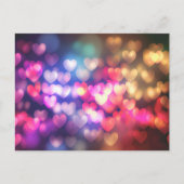 Goud Roze Rode Bokeh Harten Briefkaart (Voorkant)