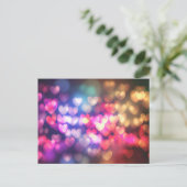 Goud Roze Rood Bokeh Harten Briefkaart (Staand voorkant)