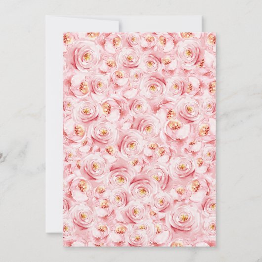 Goud Roze Rozen Vlinders Quinceanera Kaart (Achterkant)