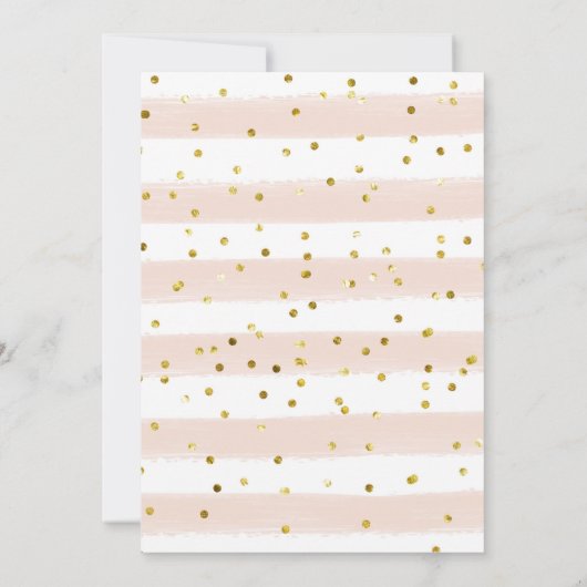 Goud Roze Rozenblaadjes & Prosecco Bruidsfeest Kaart (Achterkant)