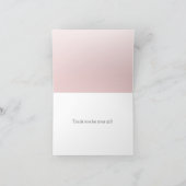 Goud Roze Sparkly Glitter Gepersonaliseerd Dank u Bedankkaart (Binnen)