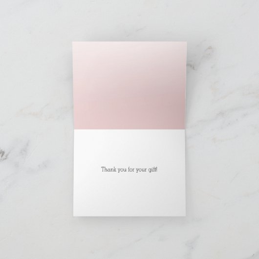 Goud Roze Sparkly Glitter Gepersonaliseerd Dank u Bedankkaart (Binnen)