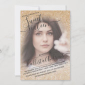 Goud Roze Sparkly Glitter Ombre Foto Zoet 16 Kaart (Voorkant)