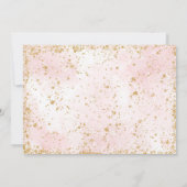 Goud & Roze Theepartij Foto Uitnodiging (Achterkant)