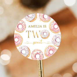 Goud Roze Twee Sweet Donut Verjaardag Sticker