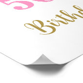 Goud Roze Verjaardagspartij Custom 20x30 Poster (Hoek)